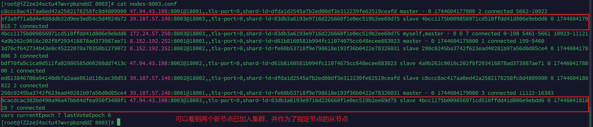 cluster-new-slave-info